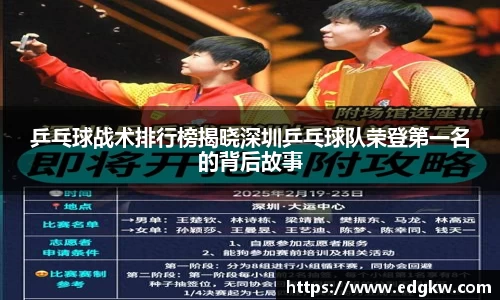 乒乓球战术排行榜揭晓深圳乒乓球队荣登第一名的背后故事